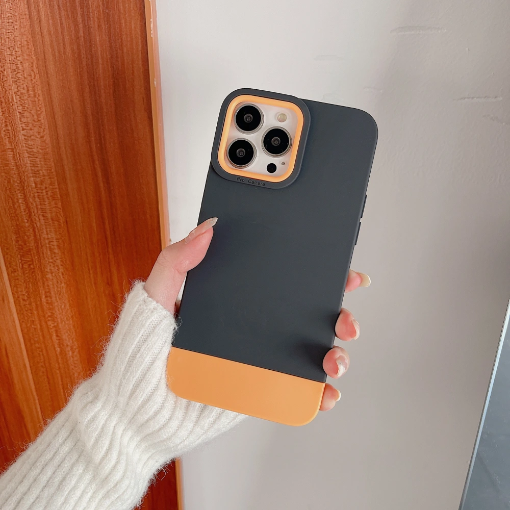 Contrasting 3-in-1 Liquid Frosted Two-tone Phone Case