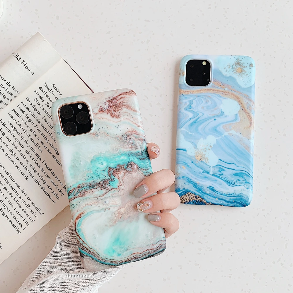 Back Frosted Soft Shell Marble Phone Case