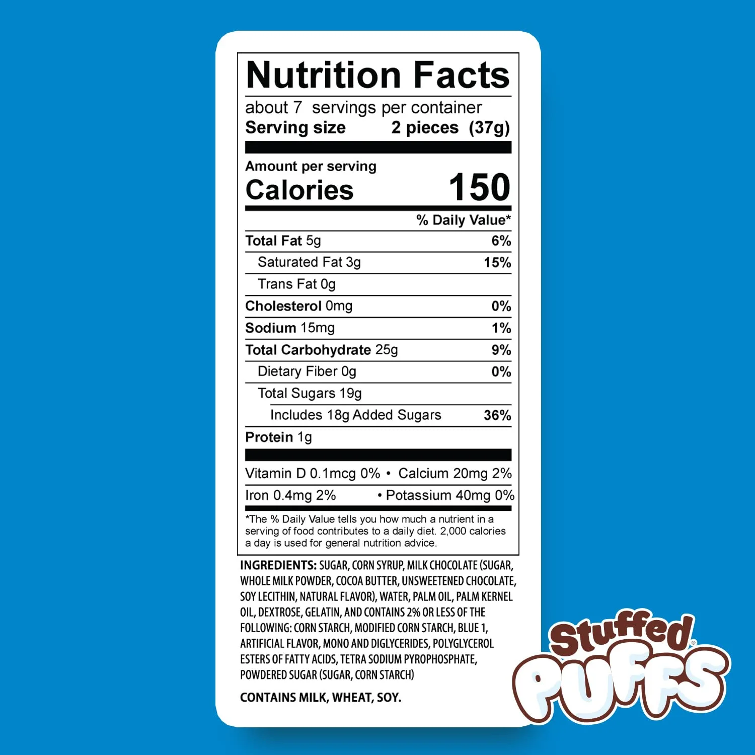 Stuffed Puffs - Classic Milk Chocolate 3 Pack, Chocolate Filled Marshmallows Made with Real Chocolate, Perfect for S'mores, 3 Bags (8.6oz each)
