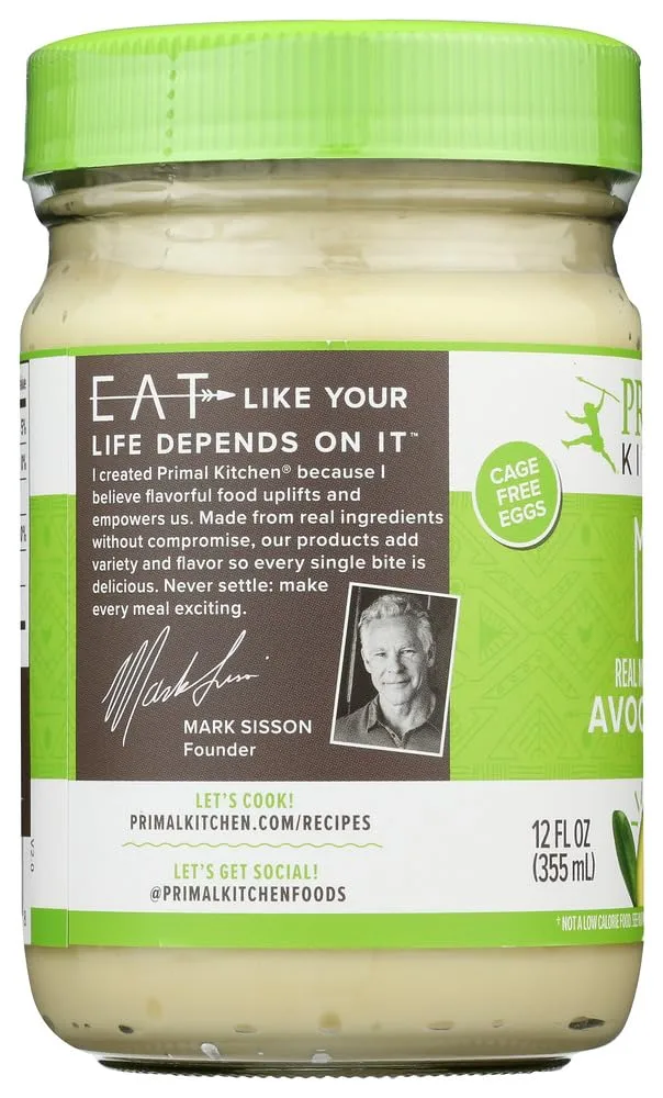 Primal Kitchen - Avocado Oil Mayo, Dairy Free, Whole30 and Paleo Approved (12 oz) - 2 Pack