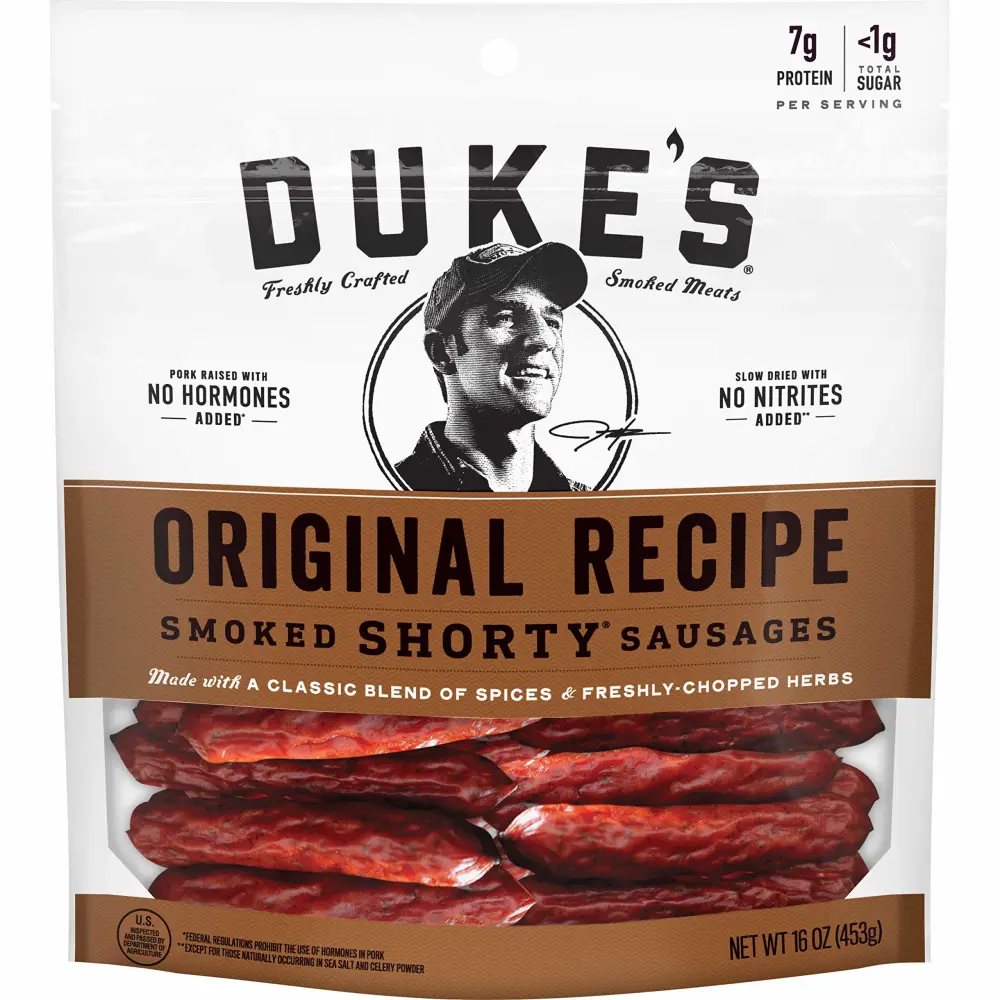 Duke's Pork Original Smoked Shorty Sausages, 7g Protein Per Serving, 16 oz.