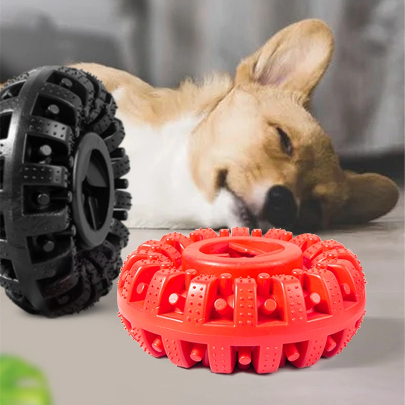 Dog Bite Resistant Leaking Food Toy Red Rubber