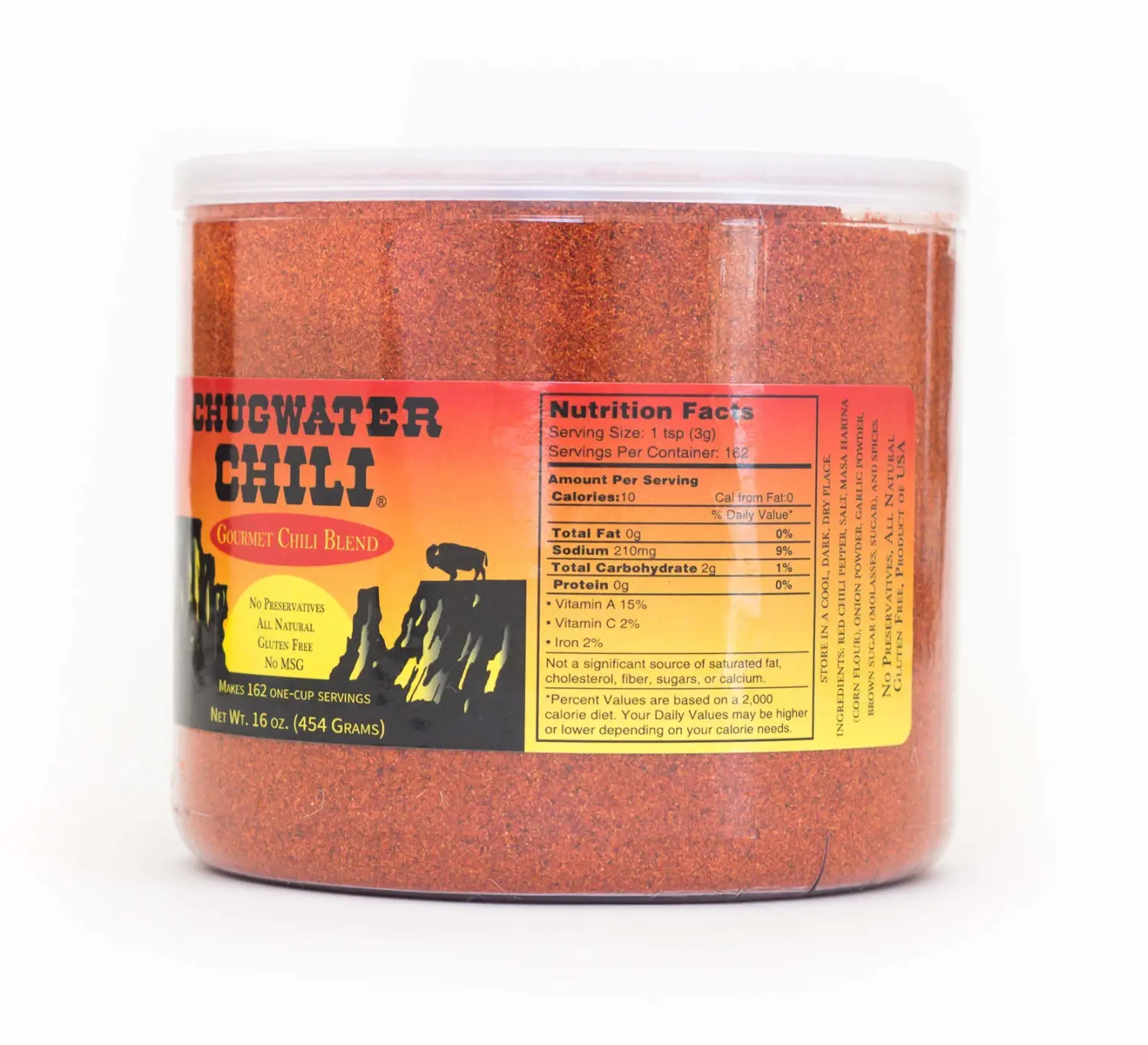 Chugwater Chili | Gourmet Chili Seasoning Mix & Taco Seasoning | 16oz Tub | Wyoming State Championship Chili Recipe | Secret Blend 12 Spices | All Natural, Gluten Free, No MSG & No Preservatives.