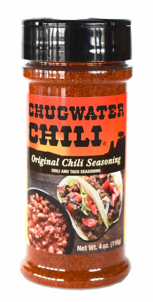 Chugwater Chili | Gourmet Chili Seasoning Mix & Taco Seasoning | 4oz Bottle | Wyoming State Championship Chili Recipe | Secret Blend 12 Spices | All Natural, Gluten Free, No MSG & No Preservatives.