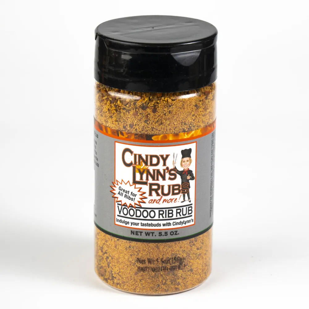 Cindy Lynn’s Voodoo Rib Rub and Seasoning, 5.8 oz (Pack of 1), Meat Rub for Poultry, Pork & Beef, No MSG Smoking Spice