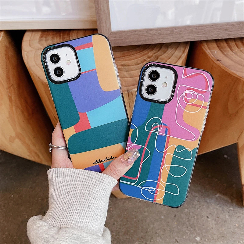 Graffiti Geometric Color Block Creative Mobile Phone Case Anti-fall