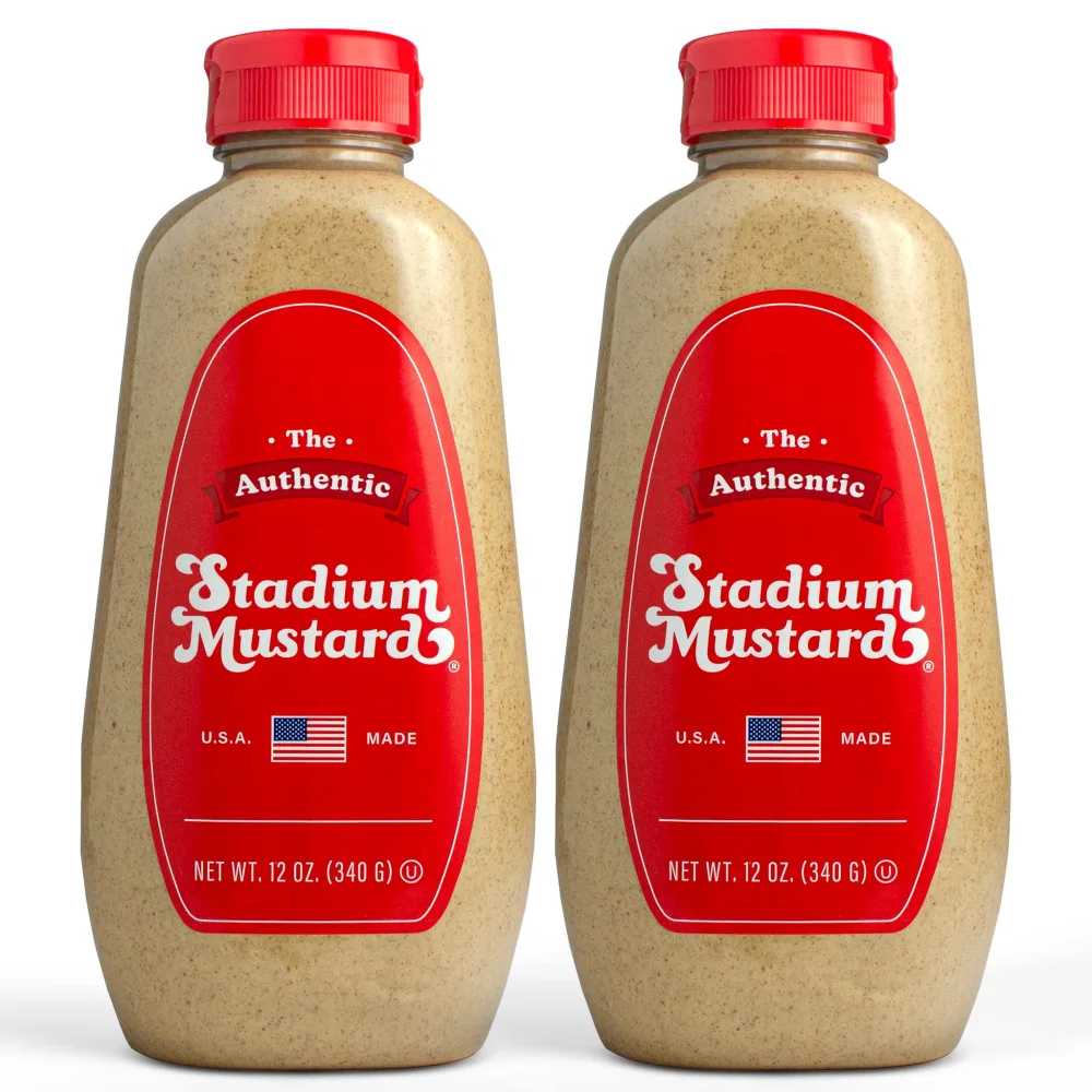 The Authentic Stadium Mustard. From Cleveland's Famed Municipal Stadium. A Tailgate Party Must Have! This Spicy Brown Mustard is the Classic Condiment for Hot Dogs and Hamburgers. Gluten Free, Sugar Free, Kosher, Fat Free 12oz (Pack Of 2)