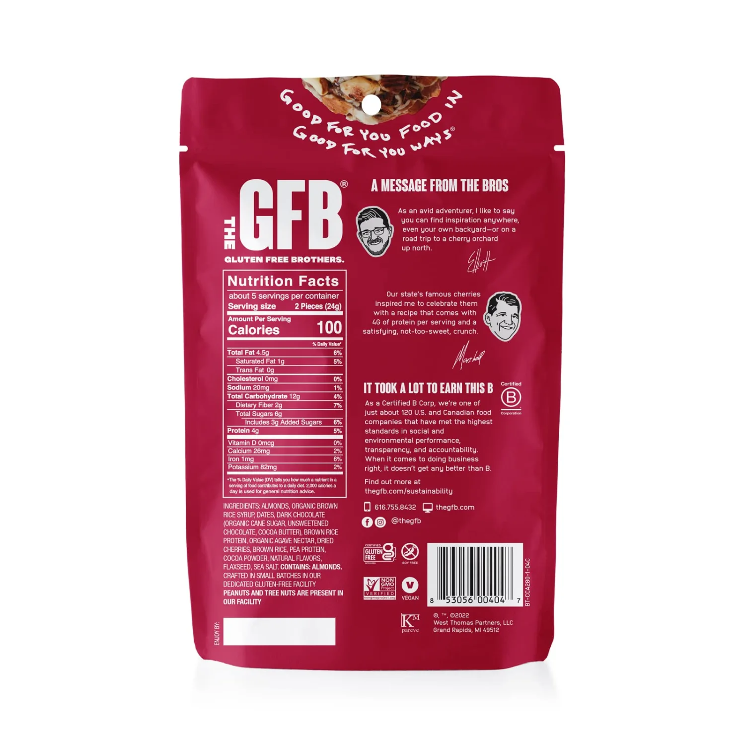 The Gfb, Bites Chocolate Cherry Almond, 4 Ounce
