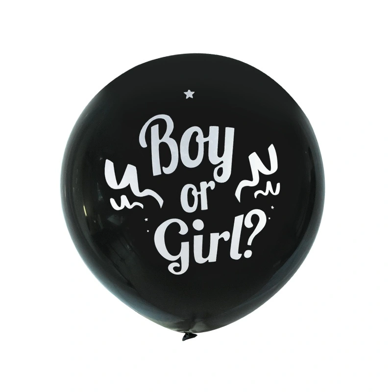 1pc 36inch Boy or Girl Balloon Black Latex Ballon