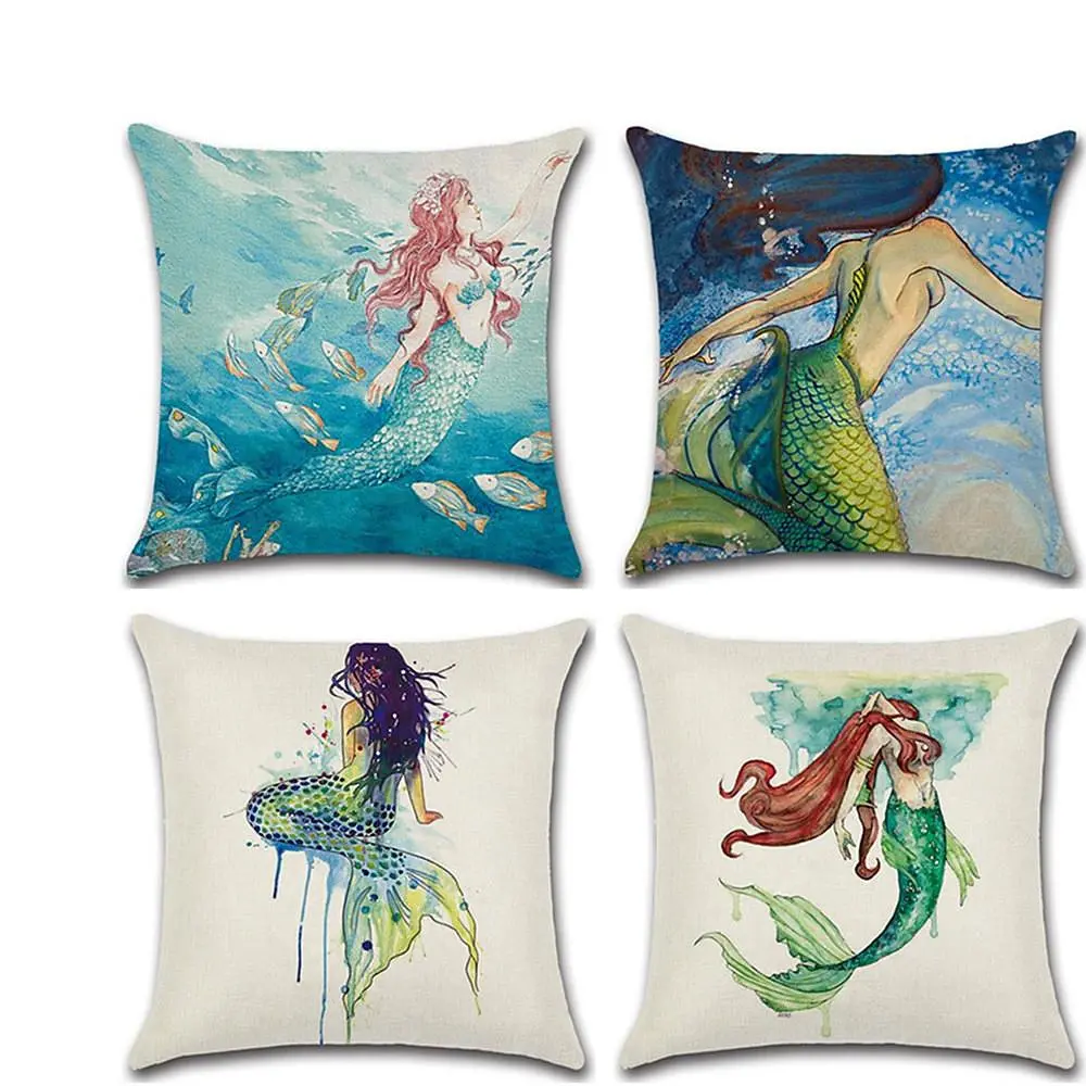 Mermaid pillowcase cushion cover