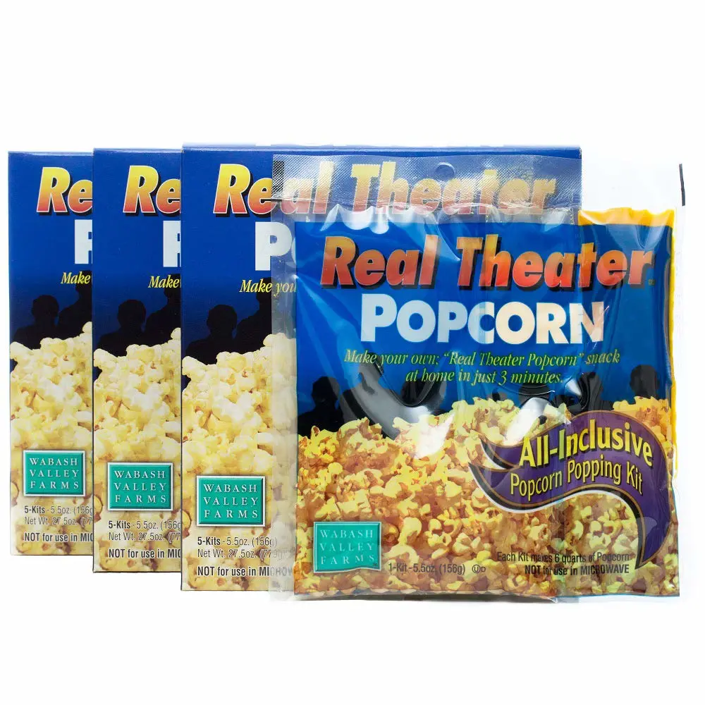 Wabash Valley Farms All Inclusive Popping Kits: Popcorn Kernels for Popcorn Machine, All in One Popcorn Kernels, 15 Pack Popcorn Kit