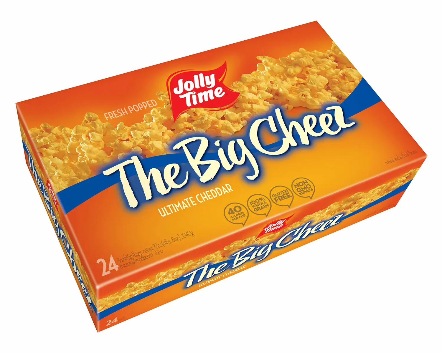 Jolly Time Value Pack Premium Flavored Microwave Popcorn, Gluten Free, Gourmet Bulk Box, 24 Count (The Big Cheez, 3 Ounce (Pack of 24))