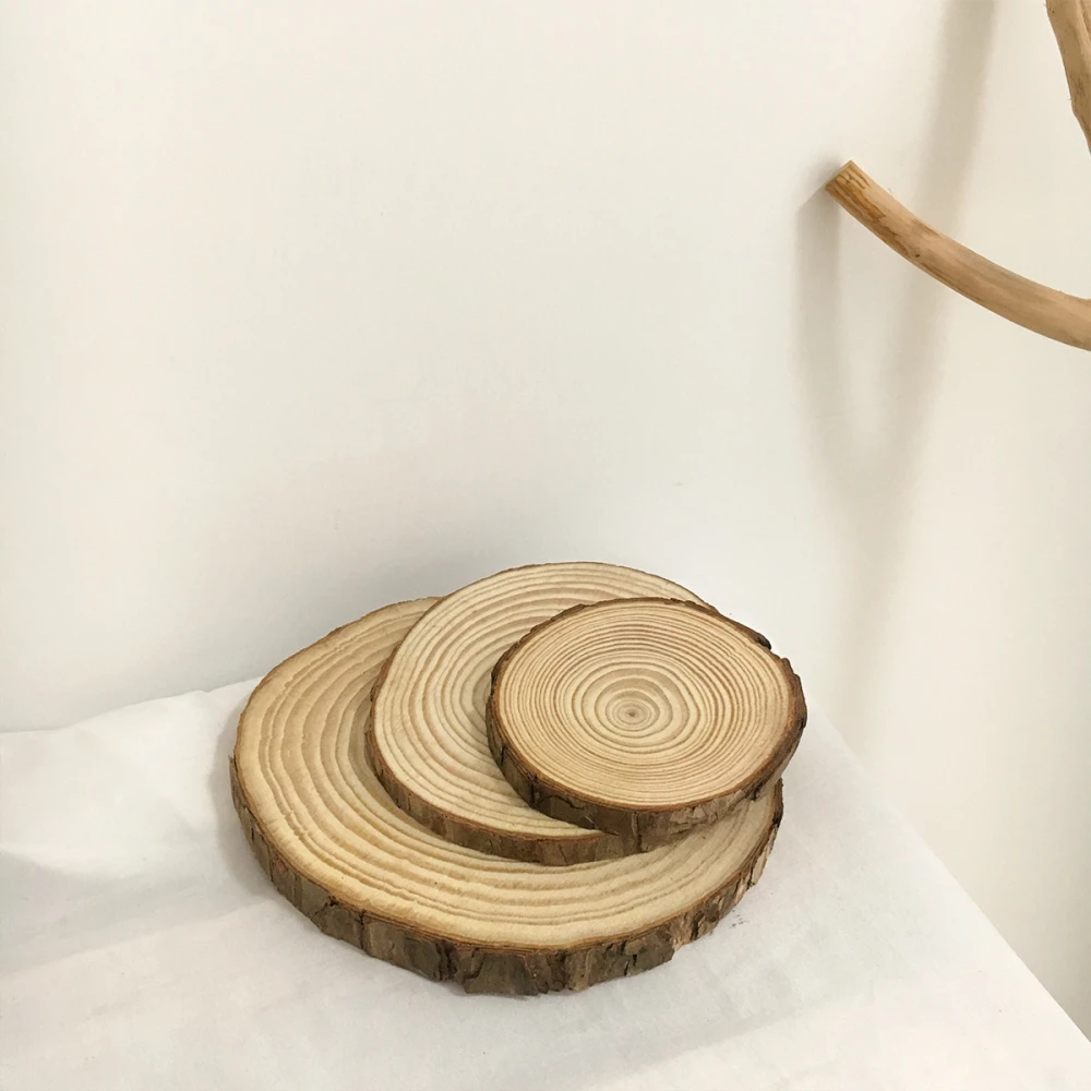 Log Annual Rings Pine Chip Cushion Wood Pile Coaster