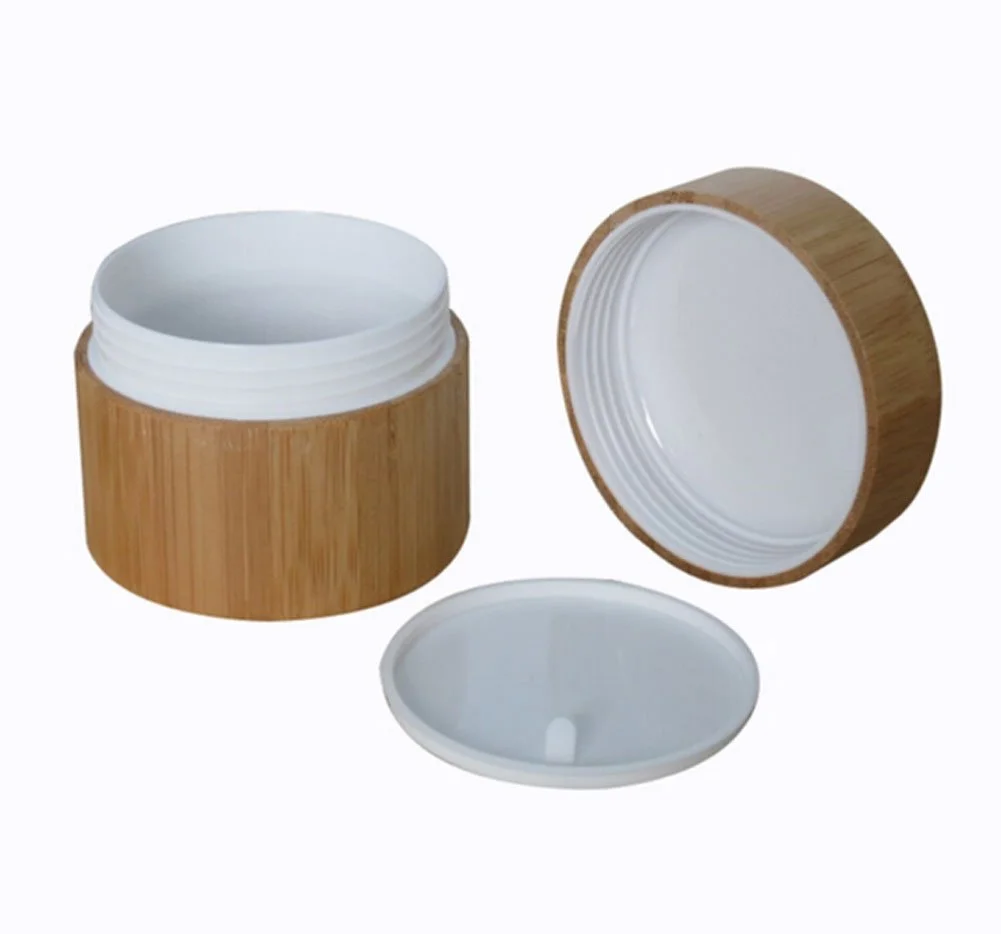 TOPWEL 15ml/30ml/50ml/100ml Environmental Bamboo Empty Refillable Cosmetic Cream Jar Storage Bottle Container Bottle (30ML)