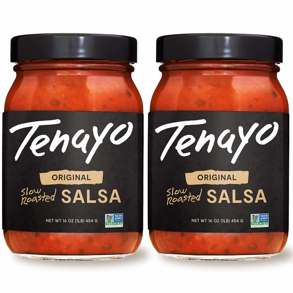 Tenayo Original Gourmet Salsa (16 oz, 2 Jar) All Natural & Non GMO Spicy Salsa with No Preservative or Sugar Added - Taco & Tortilla Chip Dip - 2 Pack