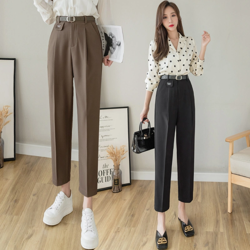 Female Professional Straight Loose Suit Harem Pants High Waist