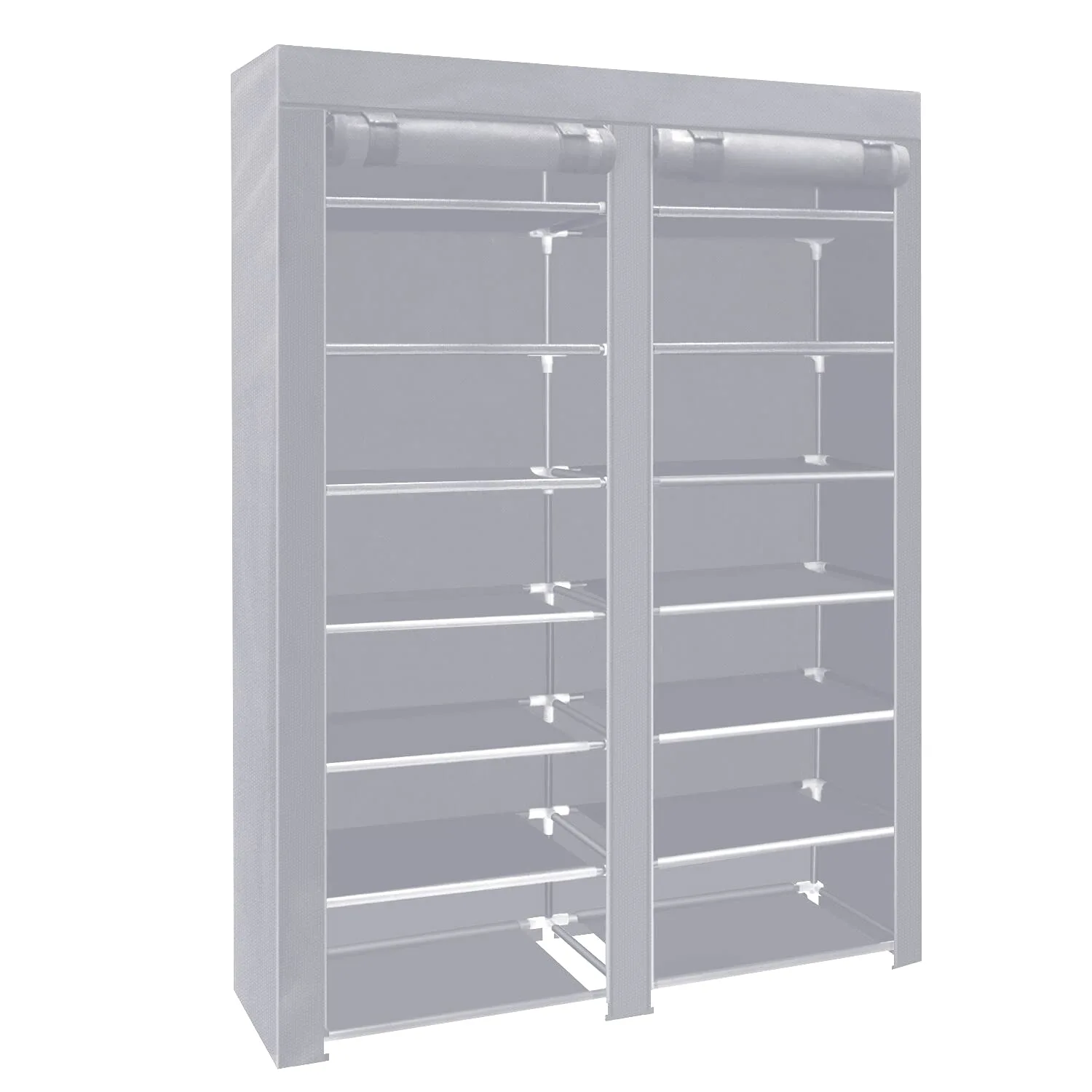ERONE Shoe Rack Storage Organize, 28 Pairs Portable Double Row with Nonwoven Fabric Cover Shoe Shelf Cabinet for Closet