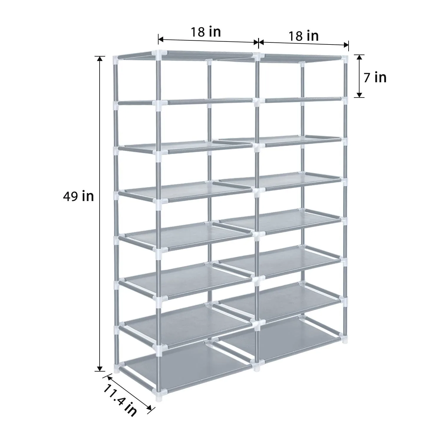 ERONE Shoe Rack Storage Organize, 28 Pairs Portable Double Row with Nonwoven Fabric Cover Shoe Shelf Cabinet for Closet