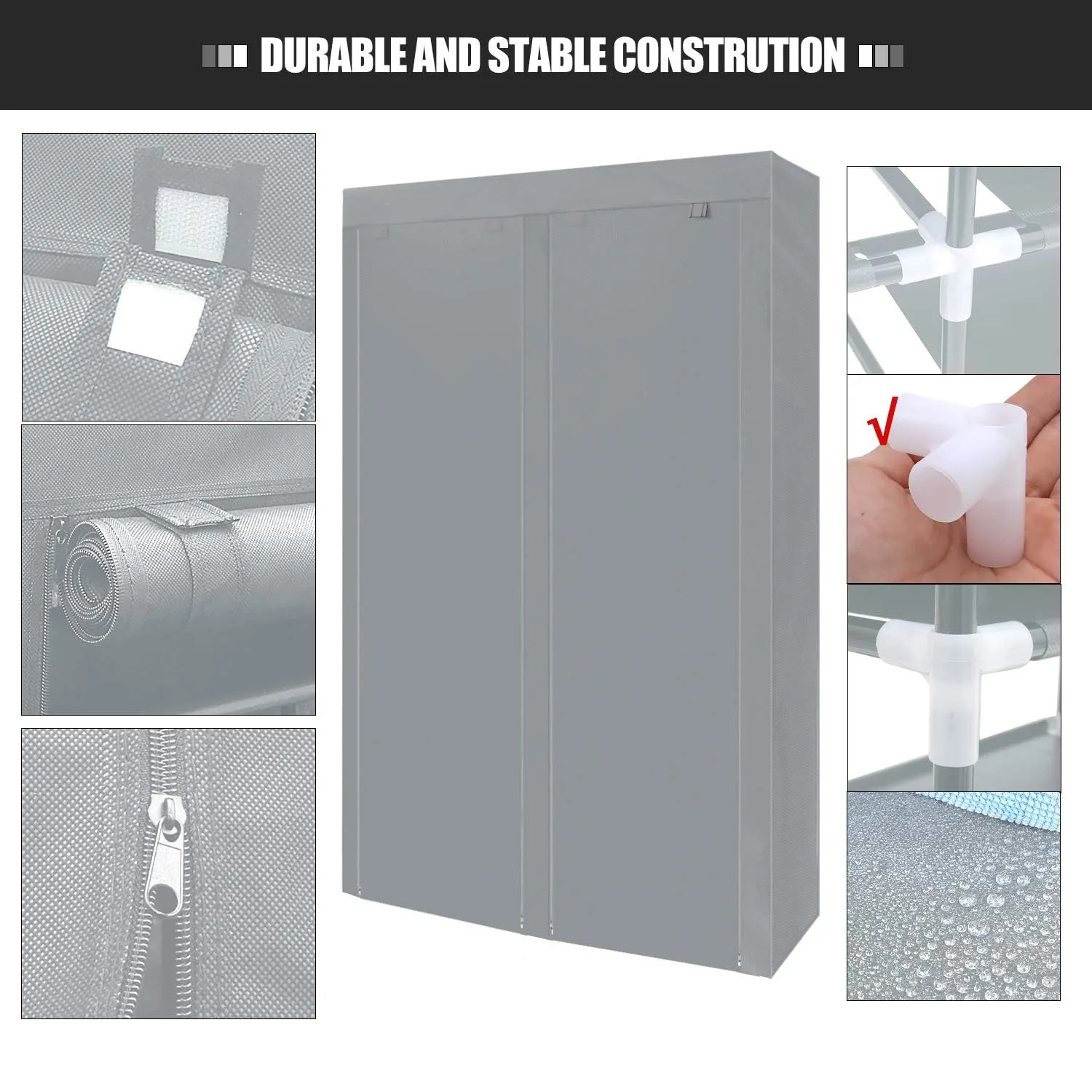 ERONE Shoe Rack Storage Organize, 28 Pairs Portable Double Row with Nonwoven Fabric Cover Shoe Shelf Cabinet for Closet