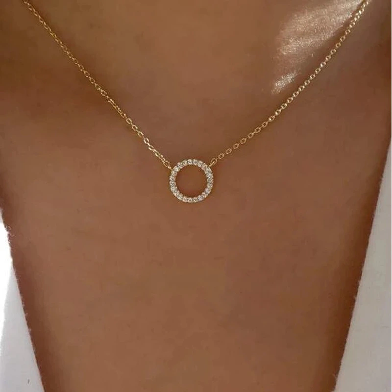 Geometric Clavicle Chain Creative Retro Simple Ring Necklace