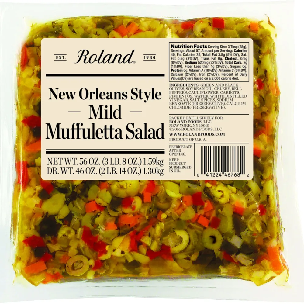Roland Foods New Orleans Style Mild Muffuletta Salad, Sourced in the USA, 56-Ounce Pouch