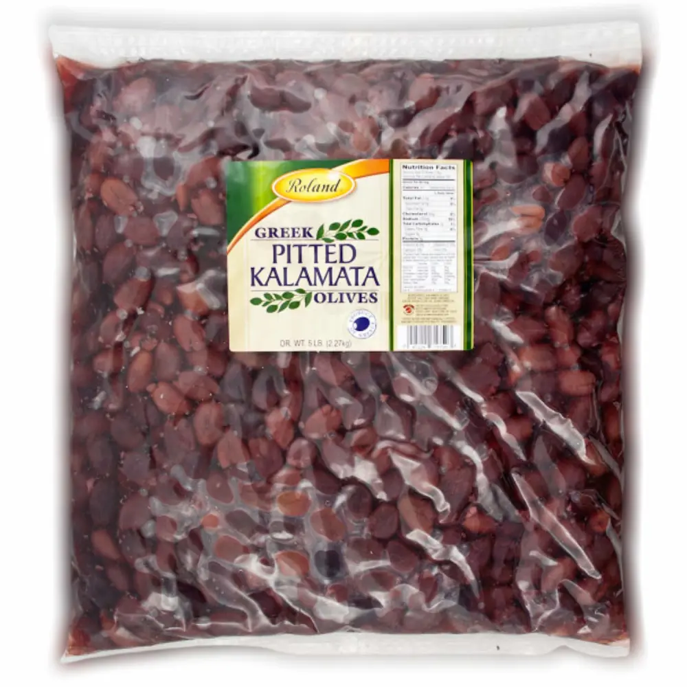 Roland Foods Whole Pitted Kalamata Olives From Greece, Specialty Imported Food, 5 Pound, Pack of 1