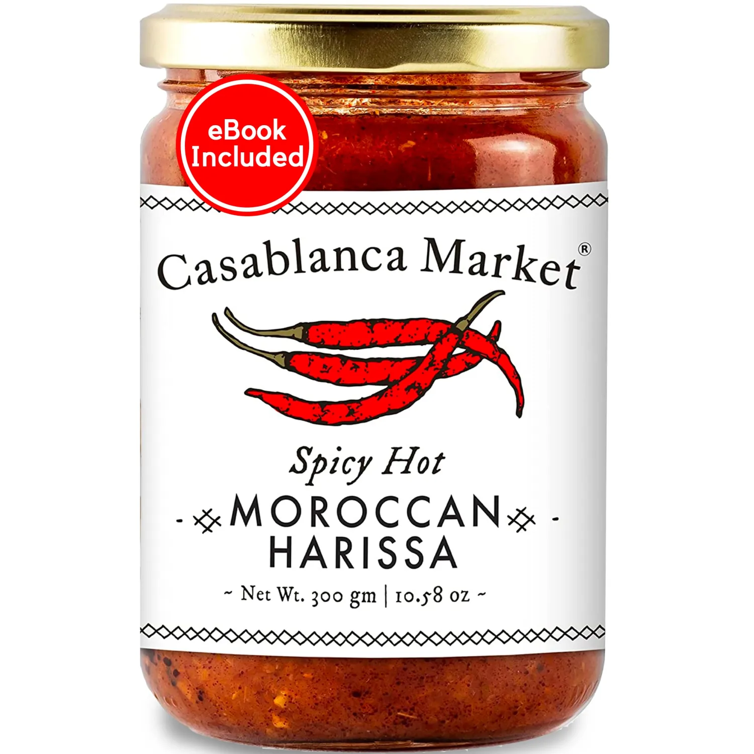 Casablanca Market Harissa Gourmet Hot Sauce –Harissa Sauce – Moroccan North African Spice Best Hot Sauce Gift Harissa Seasoning – Harissa Spice Red Hot Sauce – Harissa Paste Hot Sauces (10.5oz)