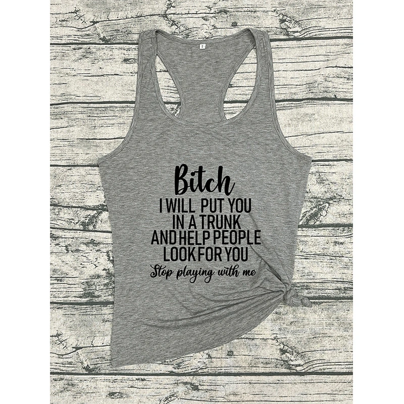European And American Women's Vest Feminist English Print
