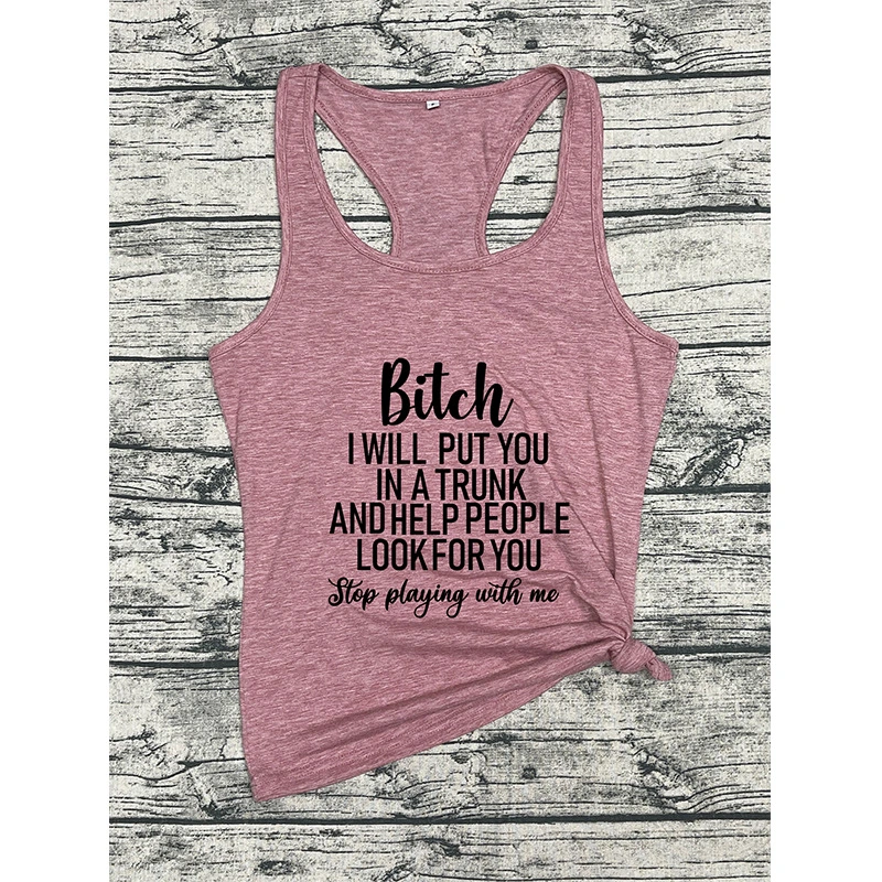 European And American Women's Vest Feminist English Print