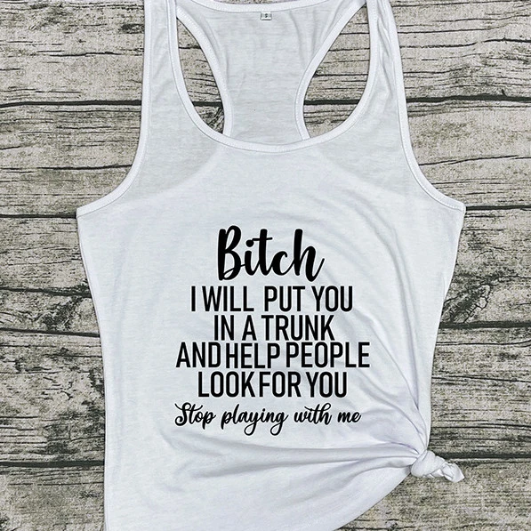 European And American Women's Vest Feminist English Print
