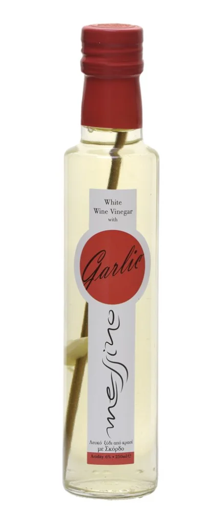 Messino White Wine Vinegar with Garlic imported from Greece, 250 ml