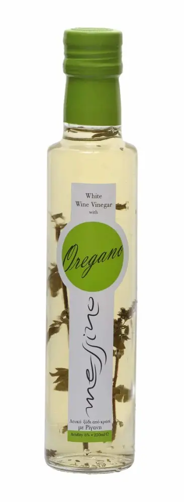 Messino White Wine Vinegar with Oregano imported from Greece, 250 ml