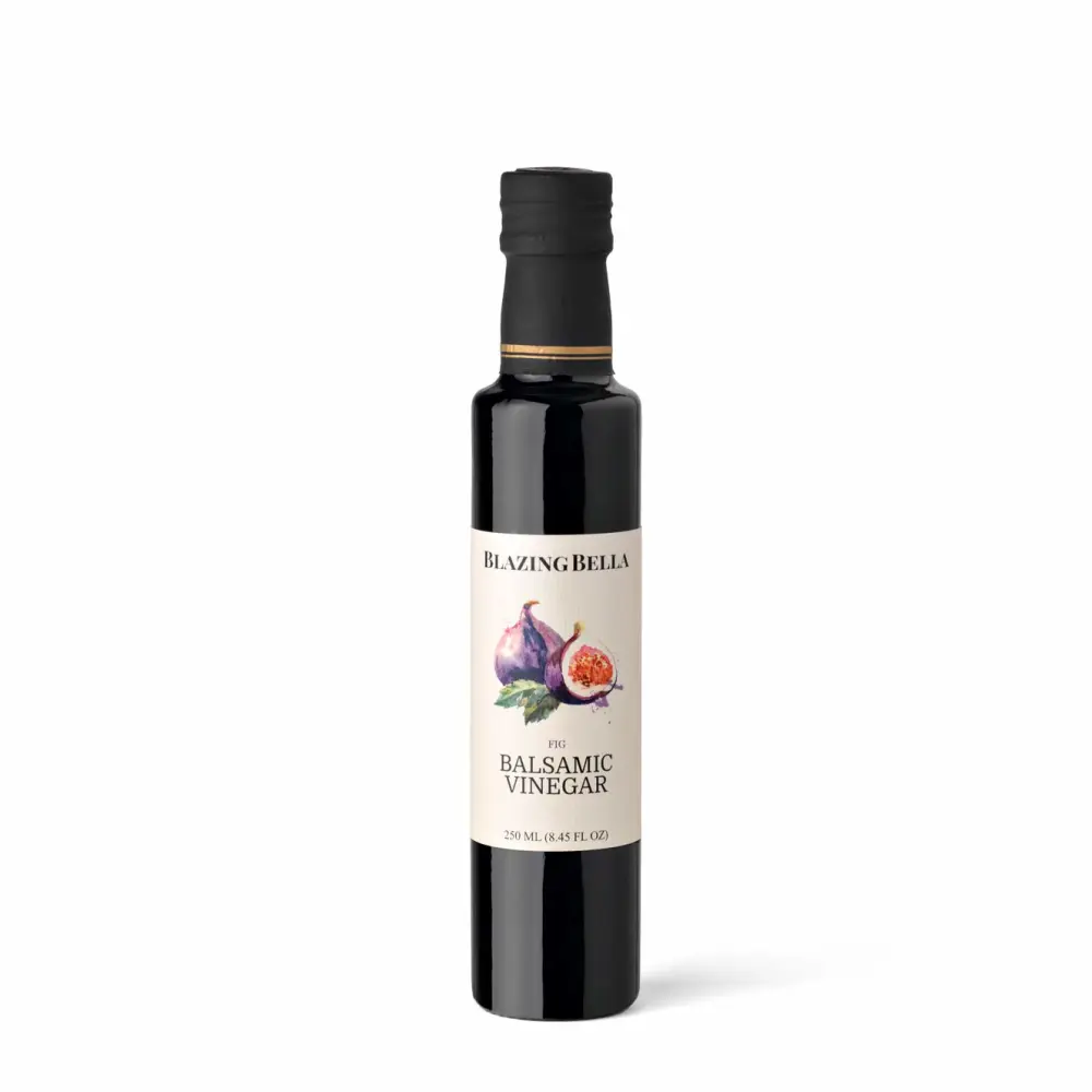 Blazing Bella Fig Balsamic Vinegar (8.45 Fl Oz - 250ML) Made with Premium Italian Aged Balsamic - Perfect for Tomato Basil Mozzarella Caprese Salad