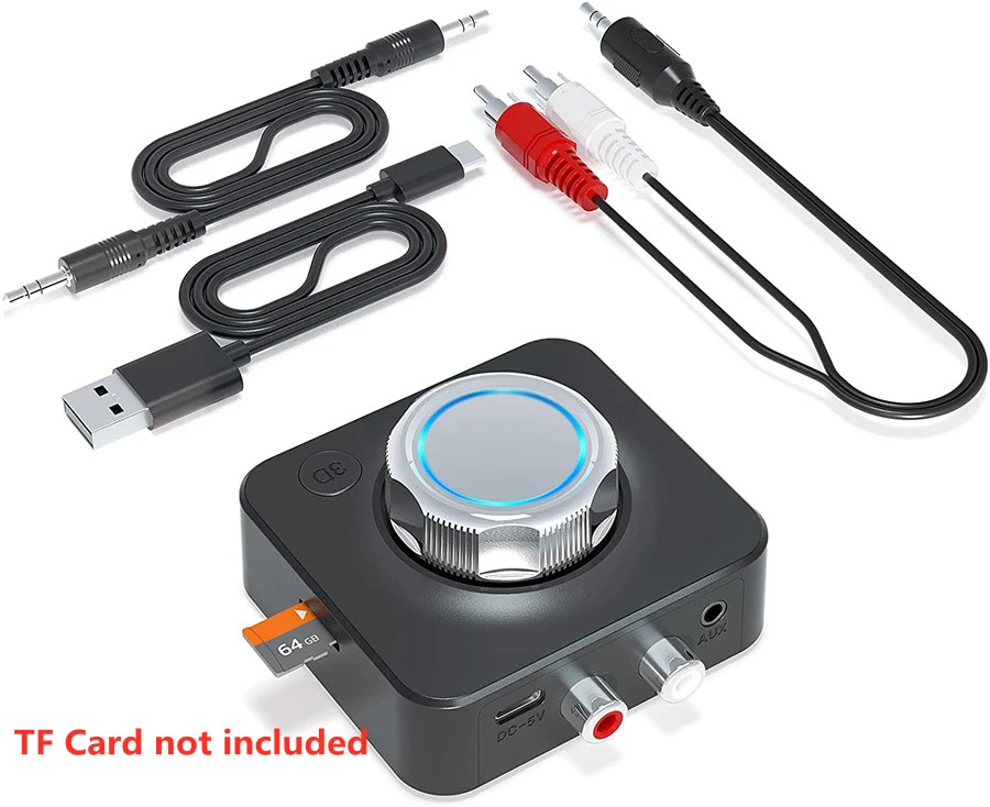 RCA Stereo Receiver 3.5mm Bluetooth Adapter Subwoofer Mode