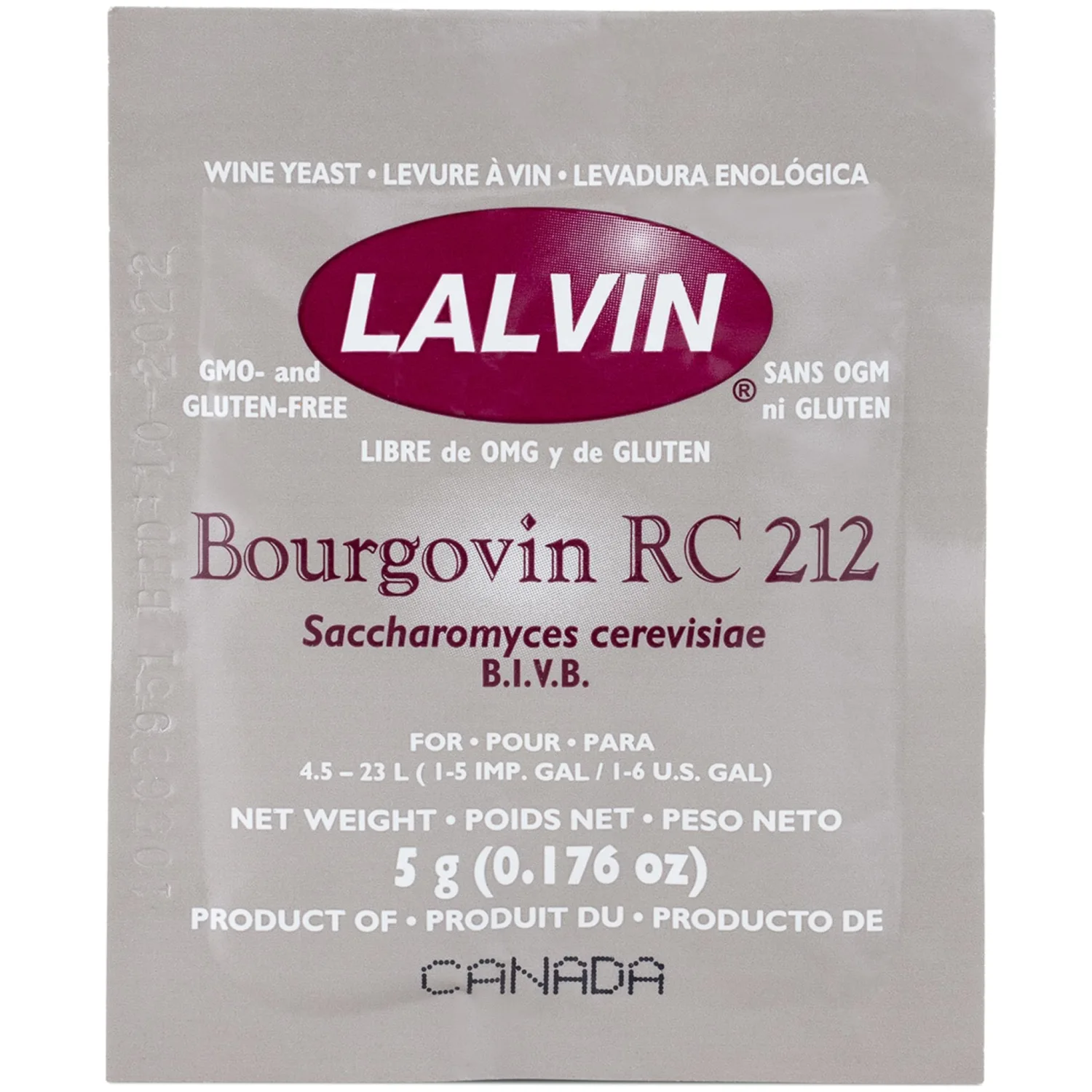 Lalvin RC-212 Wine Yeast (10 Pack) - Make Wine Cider Mead Kombucha At Home - 5 g Sachets - Saccharomyces cerevisiae - Sold by CAPYBARA Distributors Inc.