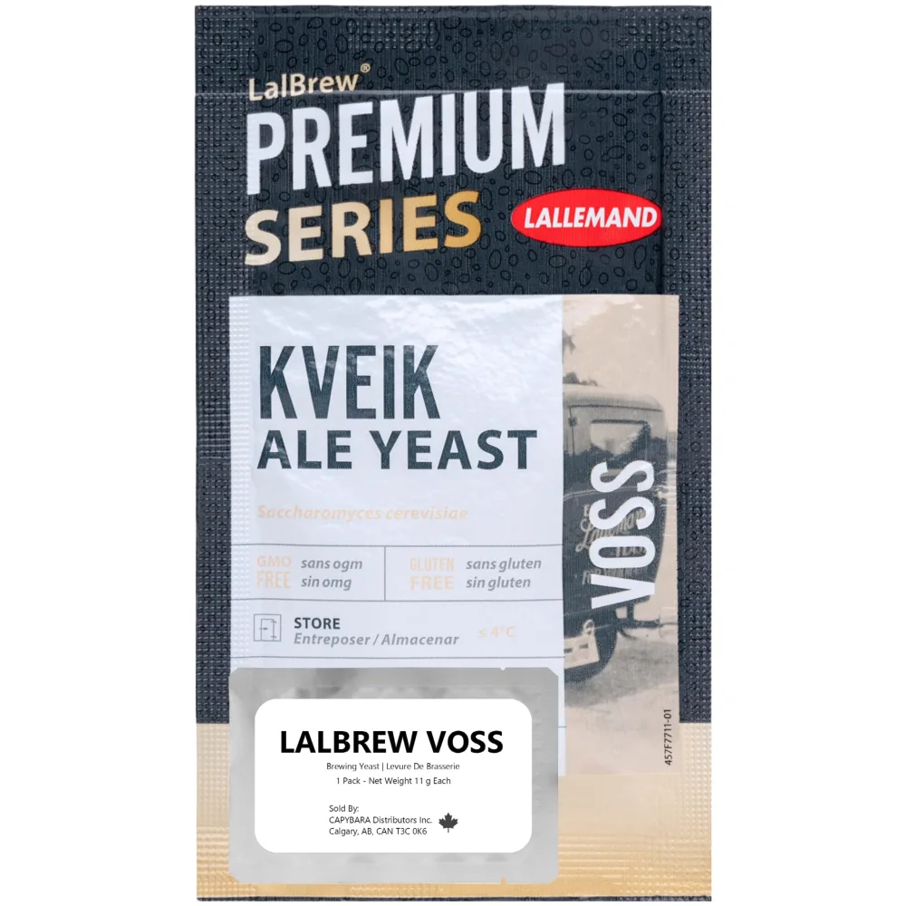 LalBrew VOSS Kveik Brewing Yeast (1 Pack) - Kveik Ale Yeast - Make Beer At Home - 11 g Sachets - Saccharomyces cerevisiae - Sold by CAPYBARA Distributors Inc.