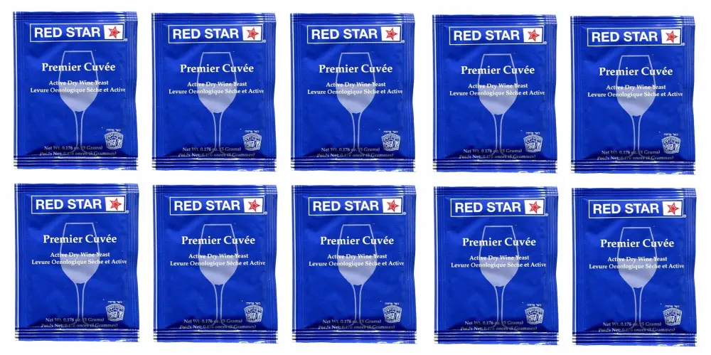 North Mountain Supply - RS-PCV-10 Red Star Premier Cuvee Wine Yeast - Pack of 10 - With Freshness Guarantee