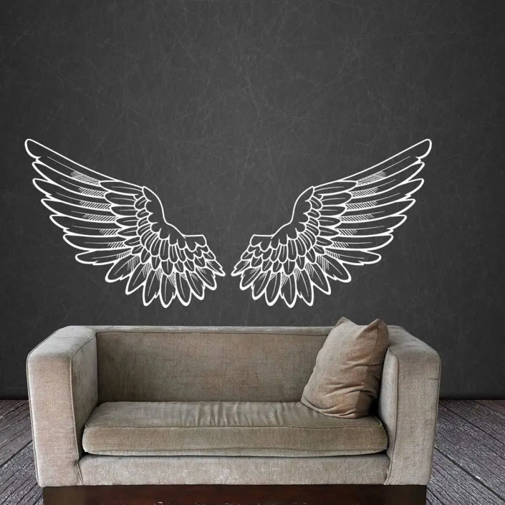 Hot Sale White Monument Angel Wings Vinyl Sticker Waterproof