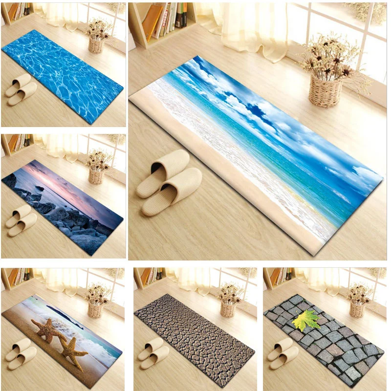 Flannel Floor Printing Non-slip Long Strip Crawling Mat