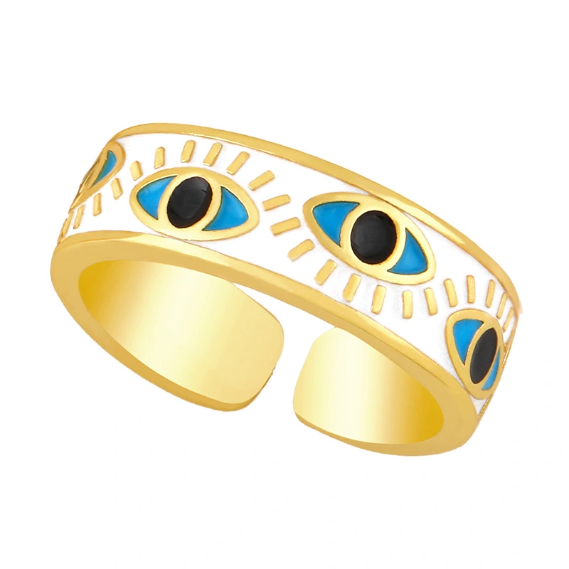 Trendy Hip Hop Gold Plated Oil Eye Ring Female