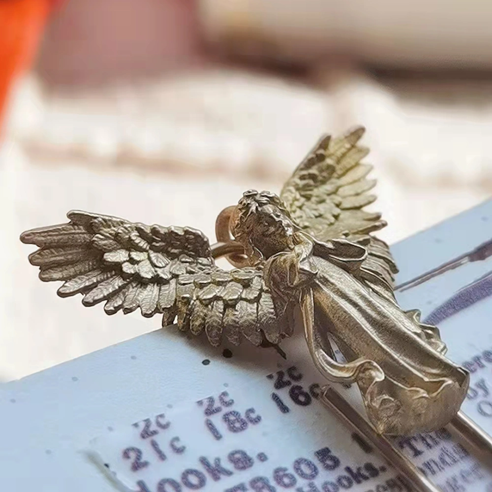 Brass Little Angel Retro European Handbook Bookmark Pin