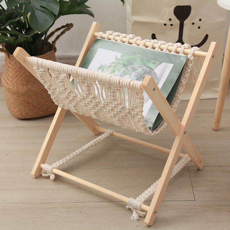 Nordic Cotton Rope Woven Storage Rack Folding Photo Props