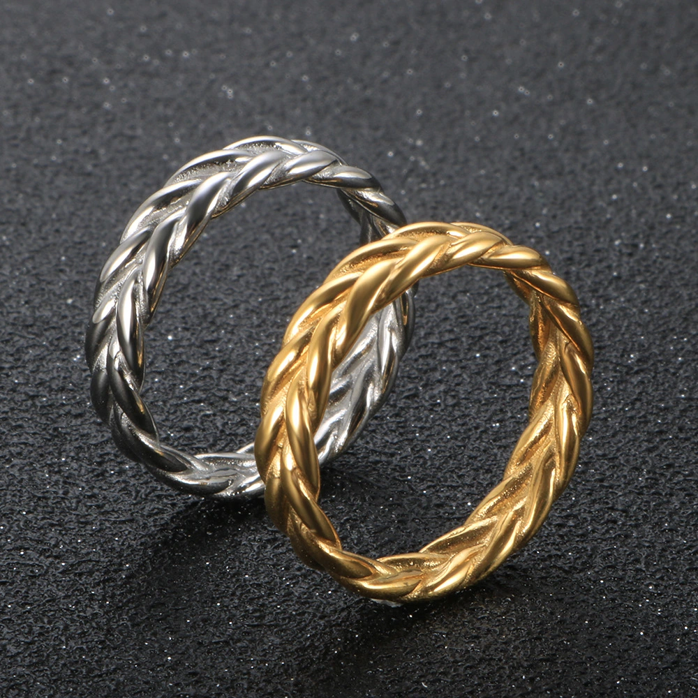 Stainless Steel Wheat Ear Ring 18K Gold Plated