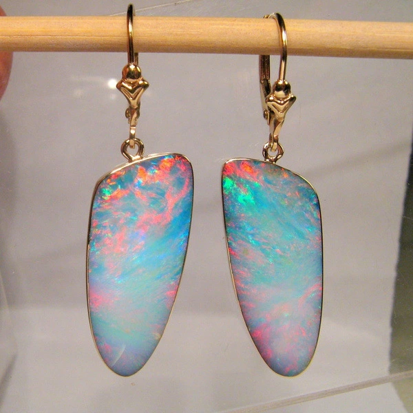 Hot Sale Large Opal Earrings Colored