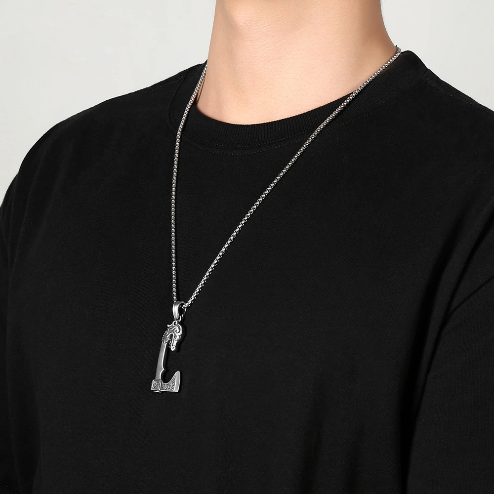 European And American Retro Hip Hop Axe Pendant Necklace