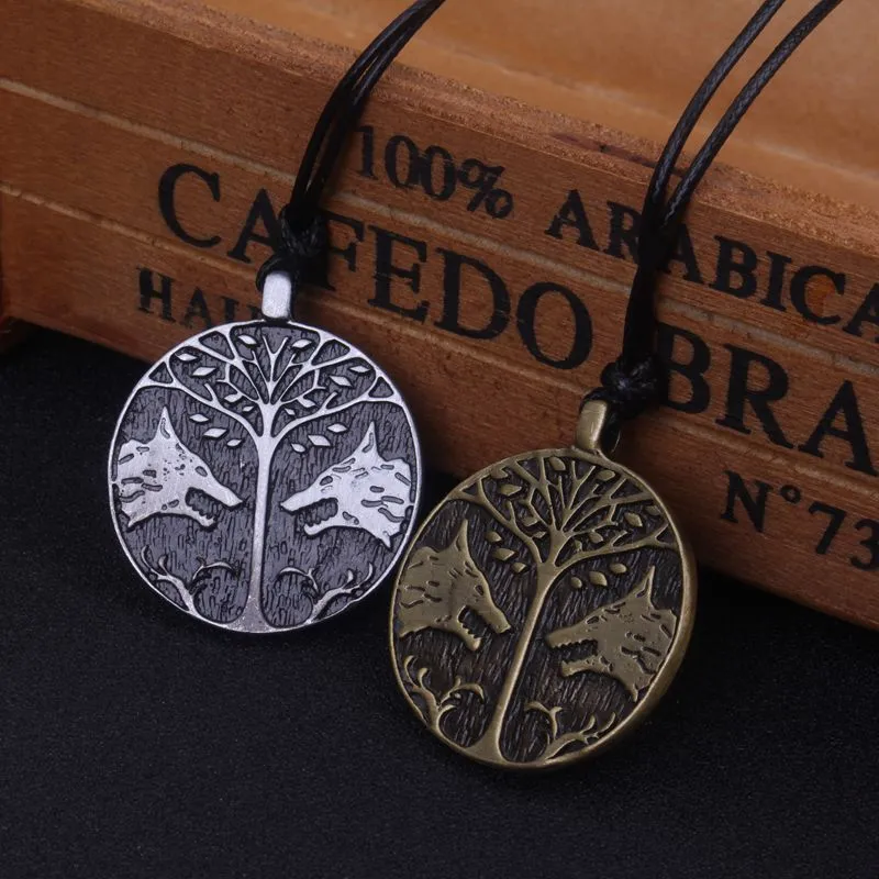 Destiny Wolf Head Ancient Tree Necklace