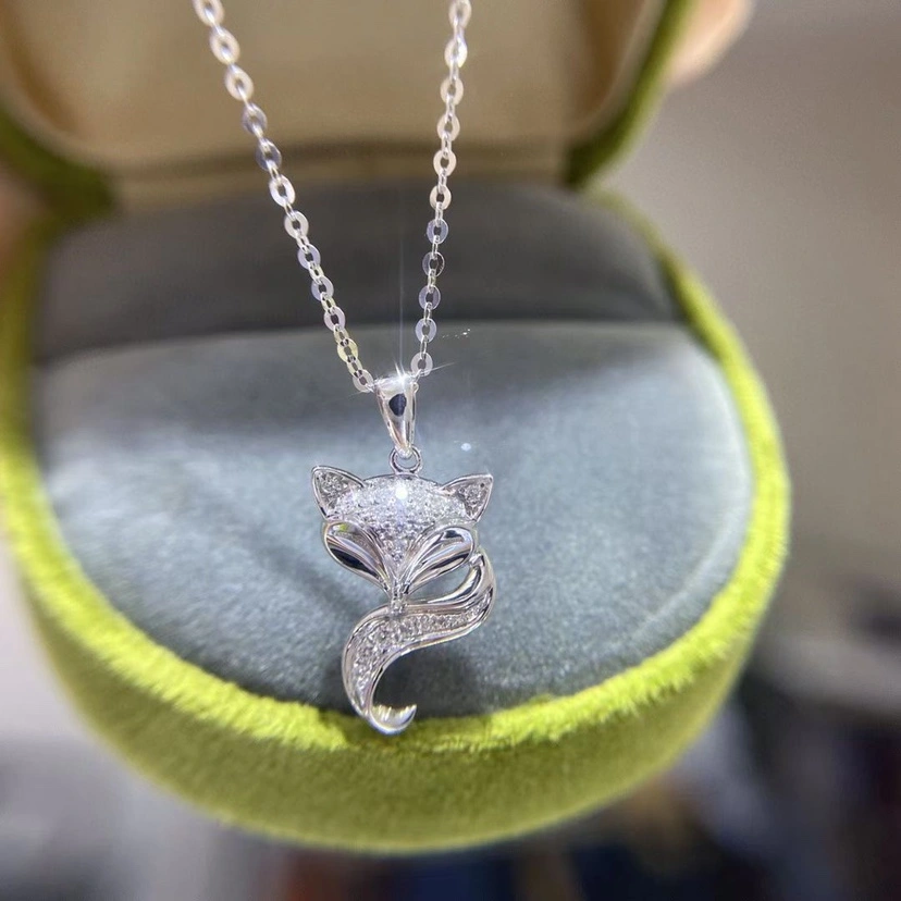 New S925 Silver Little Fox Necklace