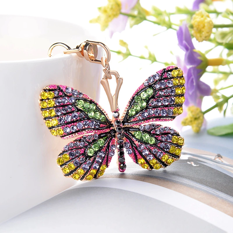 Creative Butterfly Full Diamond Alloy Keychain Pendant