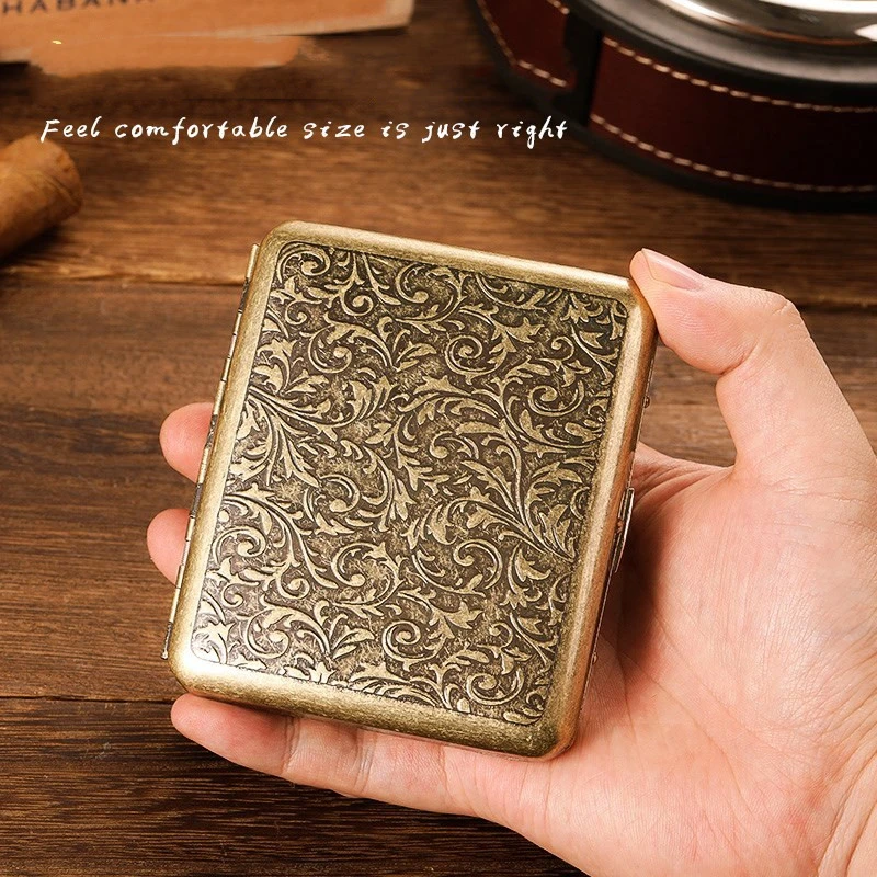 Stainless Metal Double Sided Flip Bronze Cigarette Case