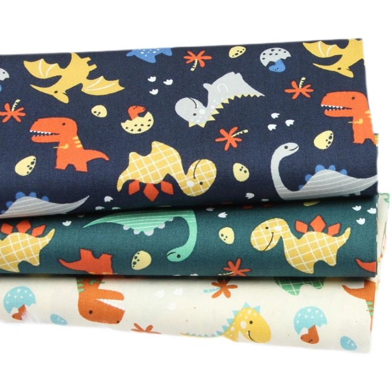 Cotton Cute Little Dinosaur Print Fabric